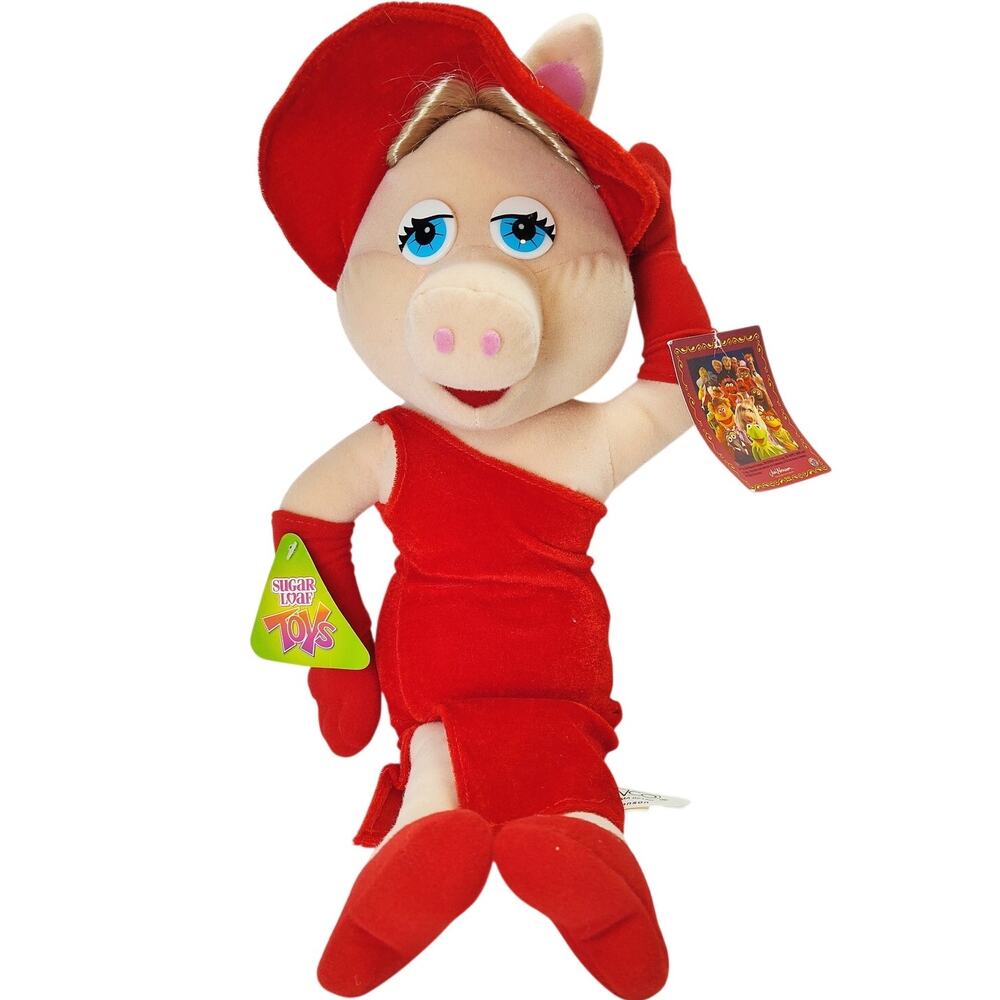 Disney Muppets Miss Piggy Plush NWT VTG Red Dress Stuffed Animal Sugar Loaf Toys